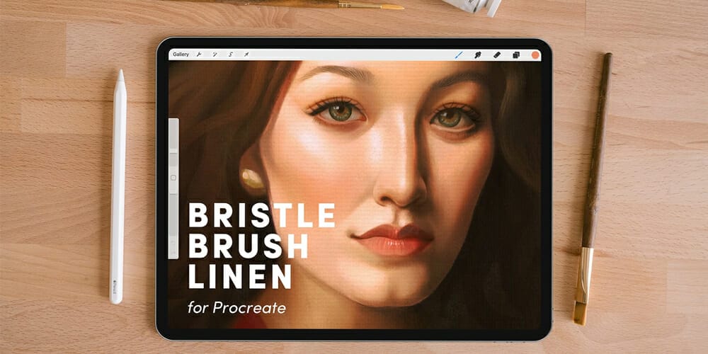 Best Free Procreate Brushes 80 Bristle Brush Linen Procreate Brush