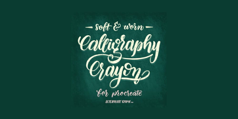 Best Free Procreate Brushes 36 Calligraphy Crayon Brush
