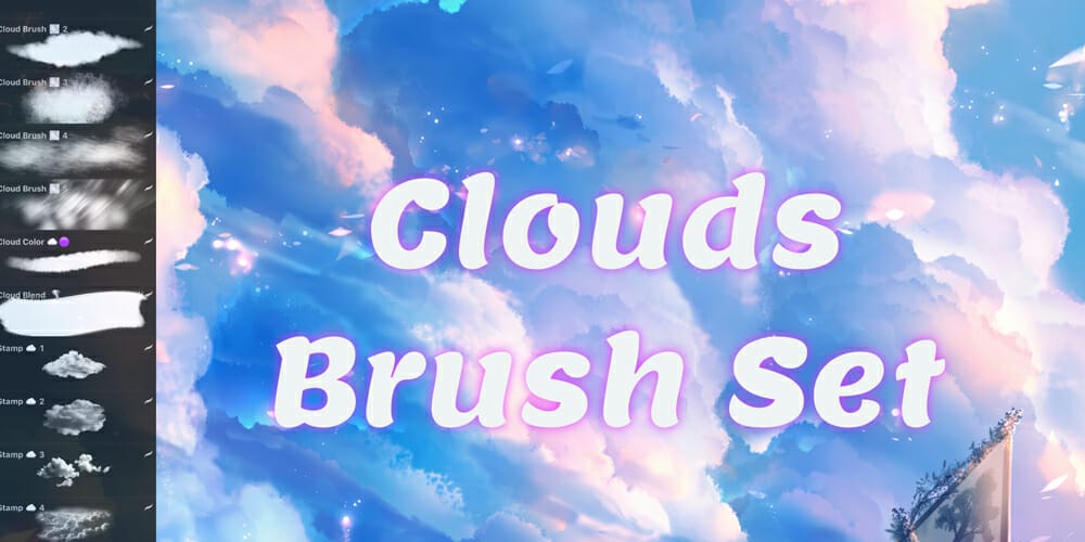 Best Free Procreate Brushes 153 Clouds Brush Set for Procreate