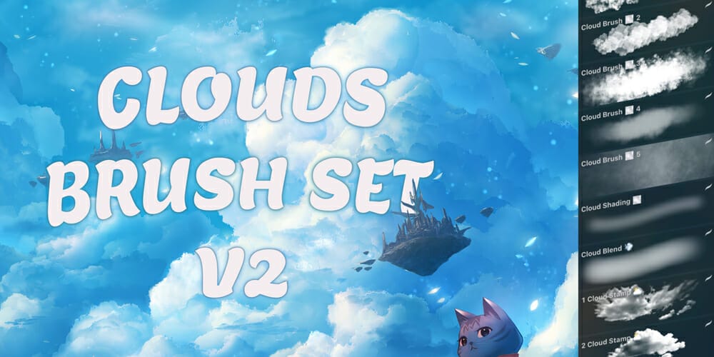Best Free Procreate Brushes 151 Clouds Brush Set