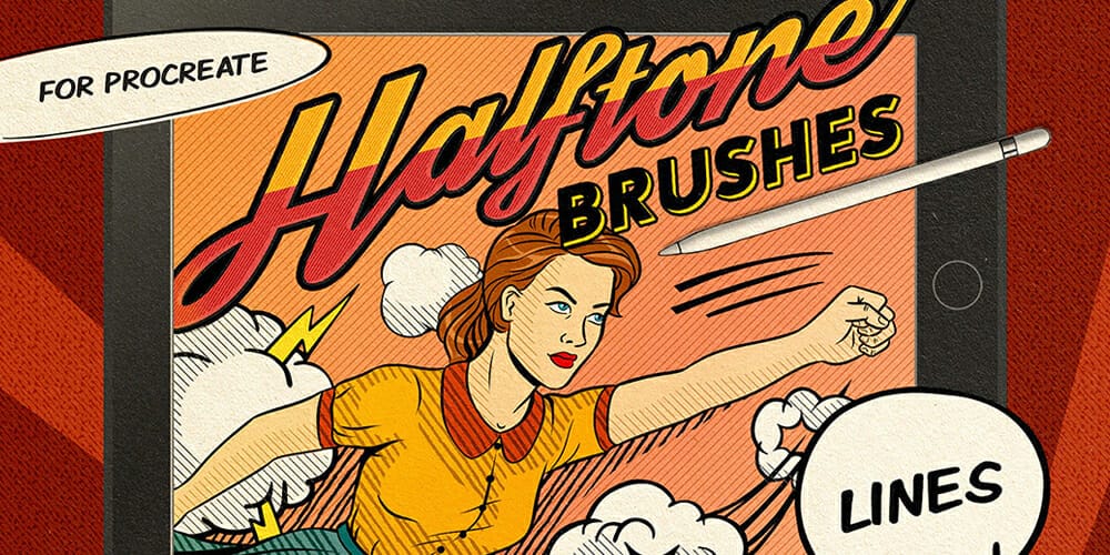 Best Free Procreate Brushes 140 Comics Halftone Procreate Brushes