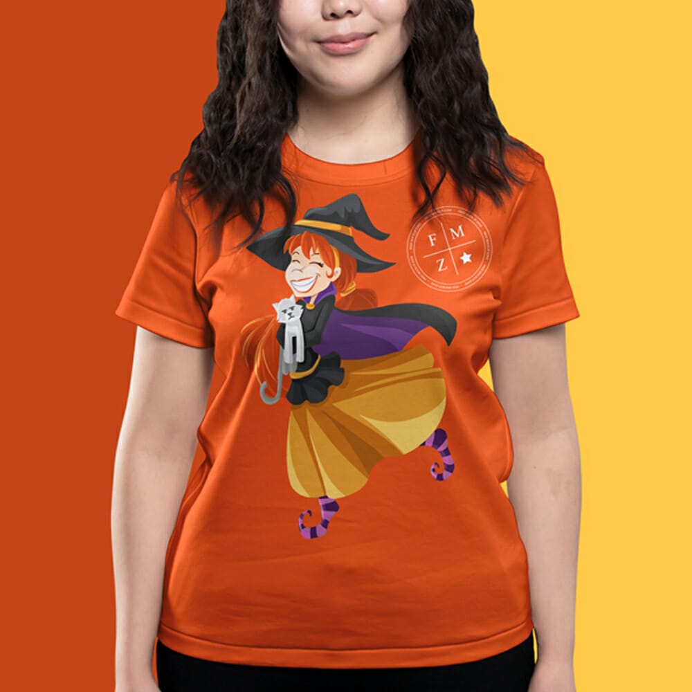 Free Smiling Girl Wearing T-Shirt Mockup 1 Free Smiling Girl Wearing T-Shirt Mockup