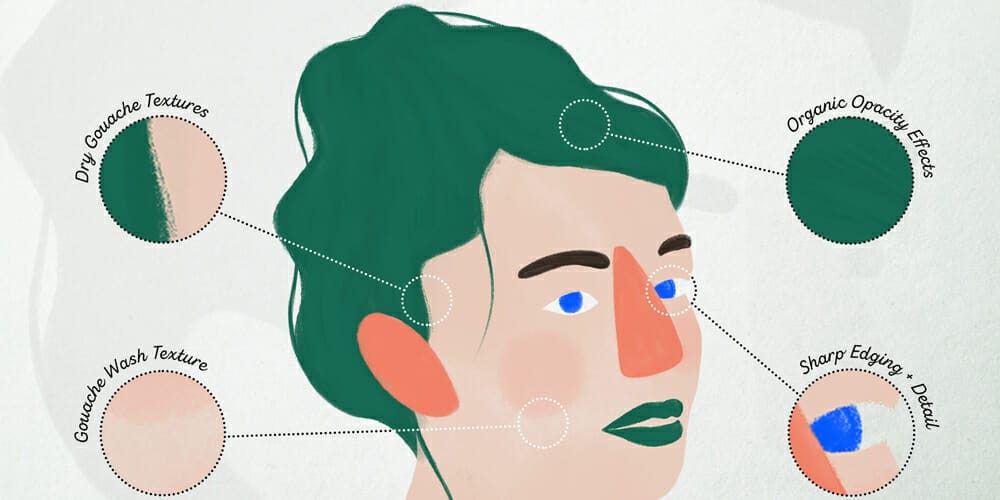 Best Free Procreate Brushes 21 Gouache Paint Brushes for Procreate