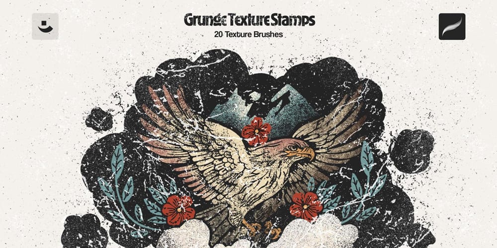 Best Free Procreate Brushes 103 Grunge Stamp Procreate Brushes