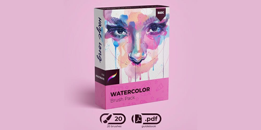 Best Free Procreate Brushes 12 Haze Long Procreate Watercolor Brush