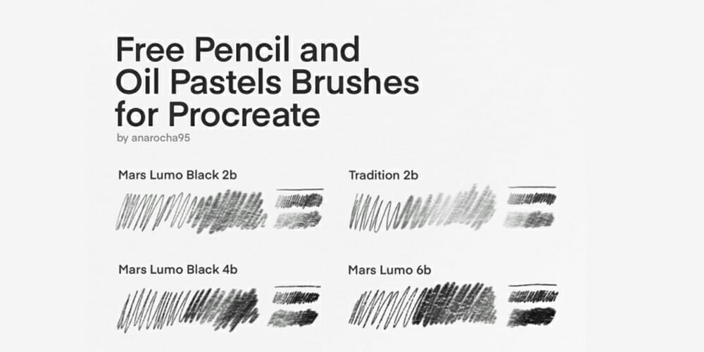 Best Free Procreate Brushes 80 Pencil and Pastels Oil Brushes