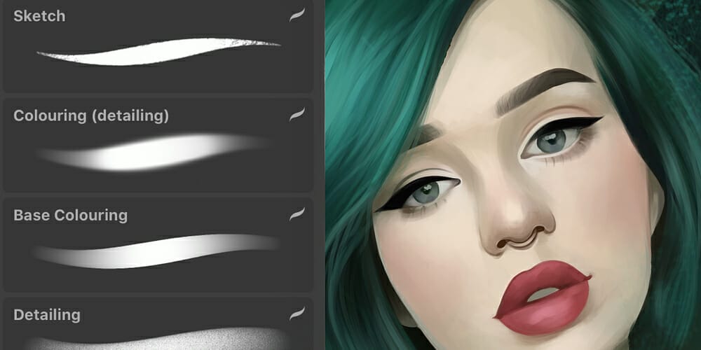 Best Free Procreate Brushes 92 Portrait Drawing Brushes