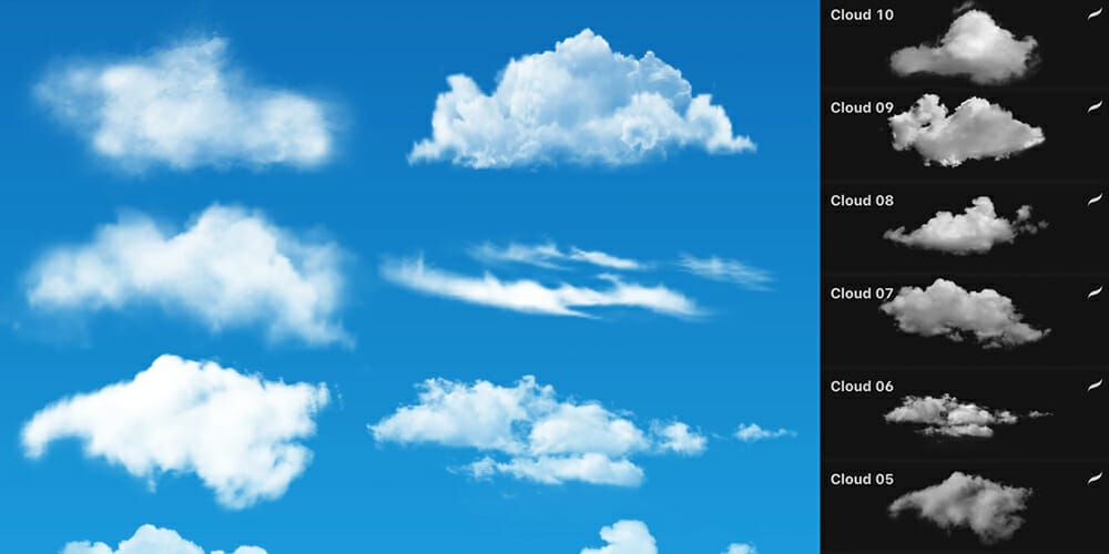 Best Free Procreate Brushes 148 Realistic Cloudy for Procreate
