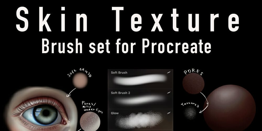 Best Free Procreate Brushes 158 Skin Texture Brush Set