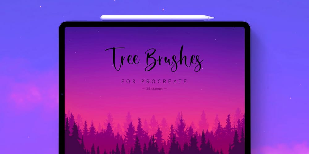 Best Free Procreate Brushes 173 Tree Stamps for Procreate