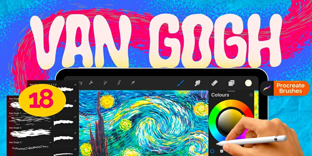 Best Free Procreate Brushes 90 Van Gogh Procreate Brushes