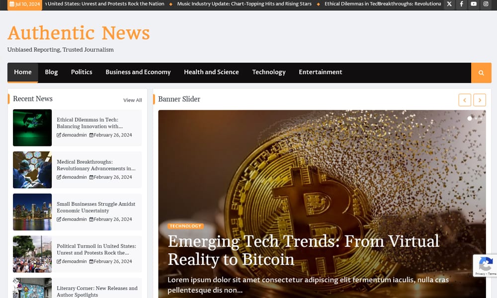 15+ Best Free WordPress Themes for News Sites 17 Authentic News