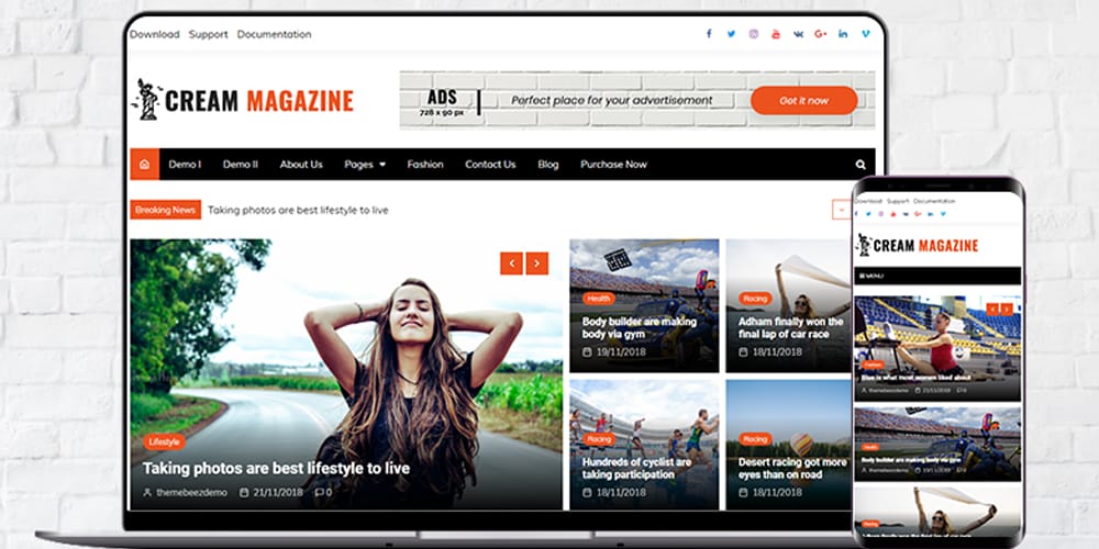 15+ Best Free WordPress Themes for News Sites 28 Cream Magazine