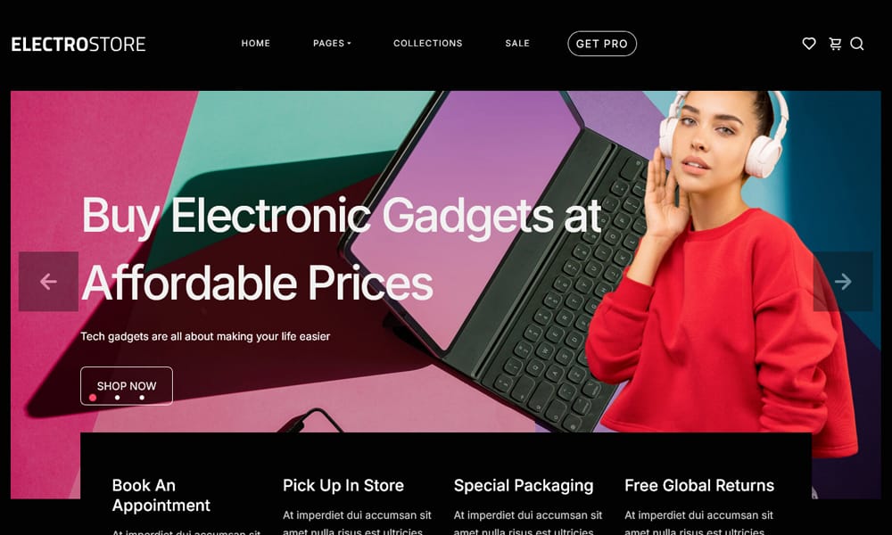 Free eCommerce Bootstrap Templates 84 Electrostore