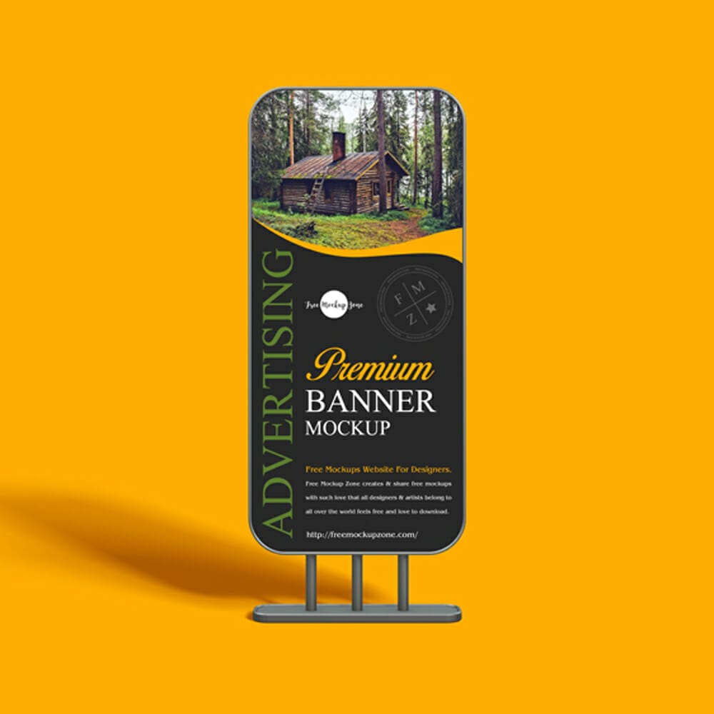 Free Premium Advertising Banner Mockup 1 Free Premium Advertising Banner Mockup