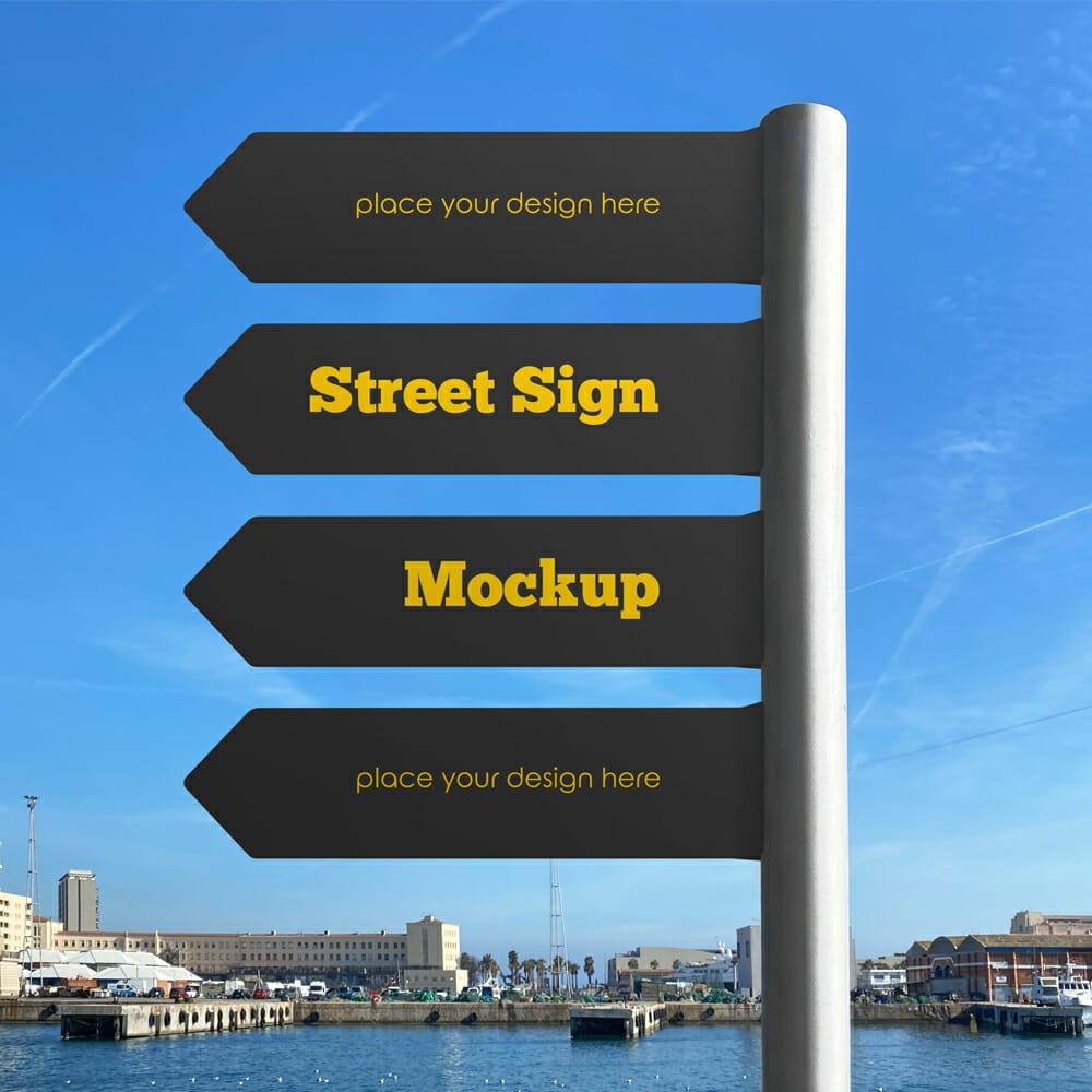 Free Street Sign Mockup 1 Free Street Sign Mockup
