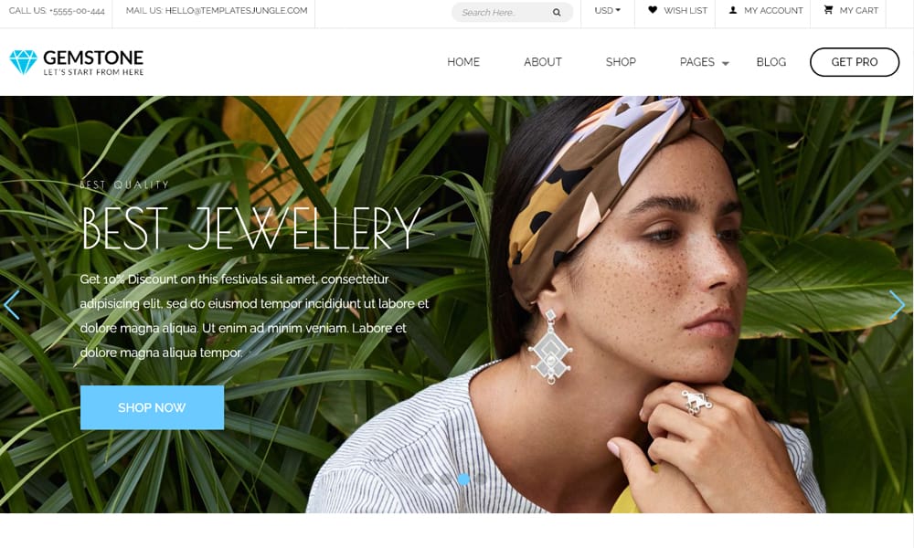Free eCommerce Bootstrap Templates 91 Gemstone
