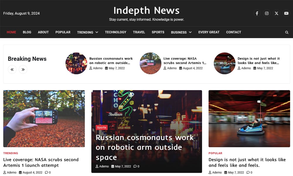 15+ Best Free WordPress Themes for News Sites 20 Indepth News