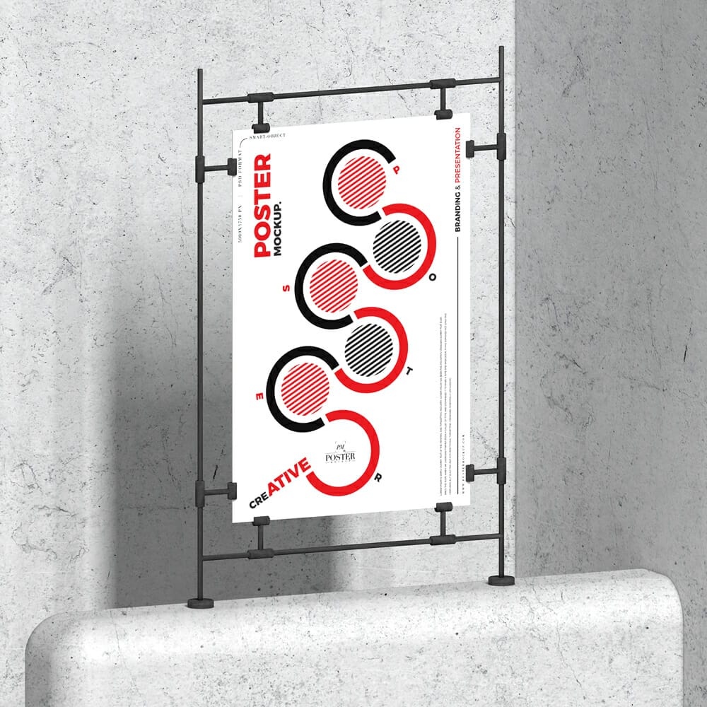 Modern Advertising Sandwiched Clasps Poster Mockup 1 Modern Advertising Sandwiched Clasps Poster Mockup