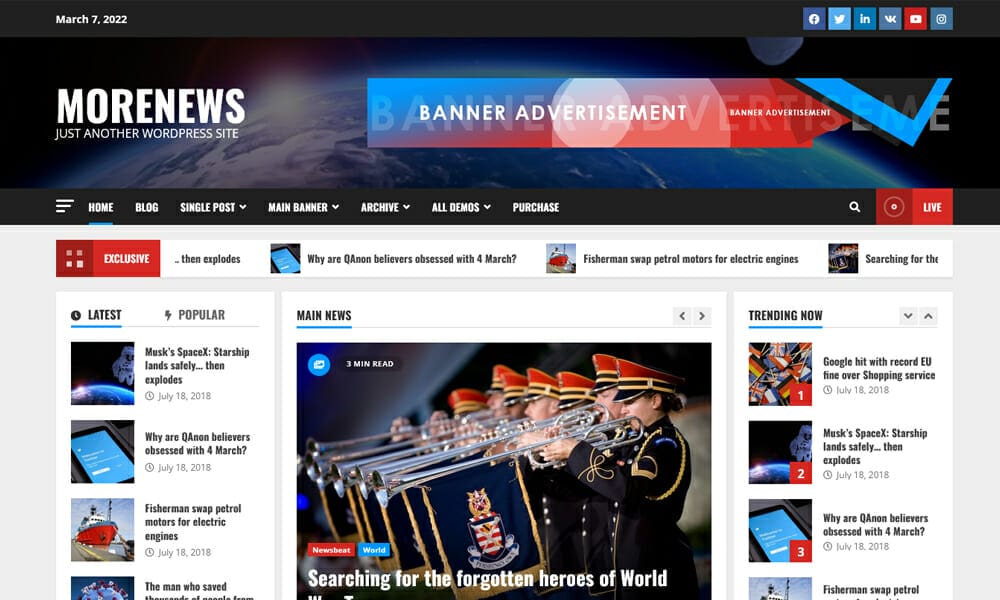 15+ Best Free WordPress Themes for News Sites 14 MoreNews - Free News WordPress Theme