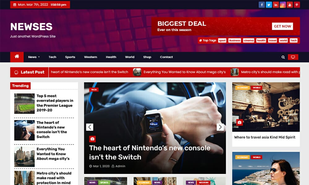 15+ Best Free WordPress Themes for News Sites 5 Newses - Responsive News And Magazine WordPress Template