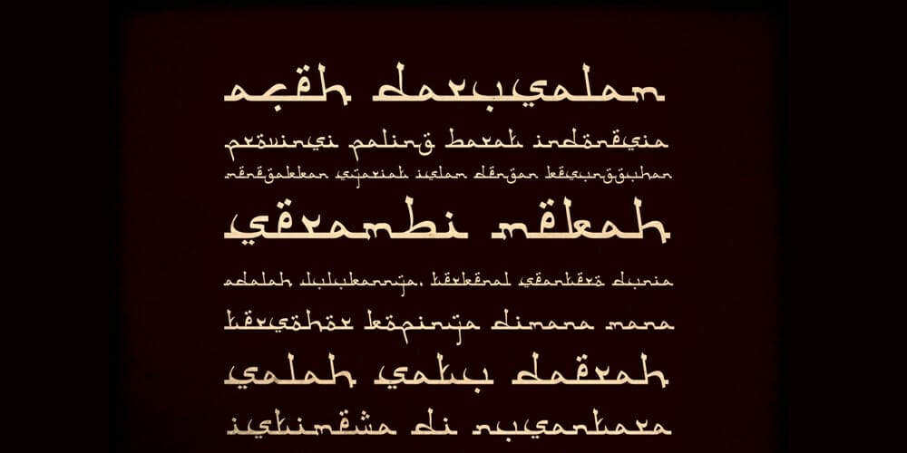 Best Free Arabic Calligraphy Fonts to Download 18 Aceh Darusalam Font