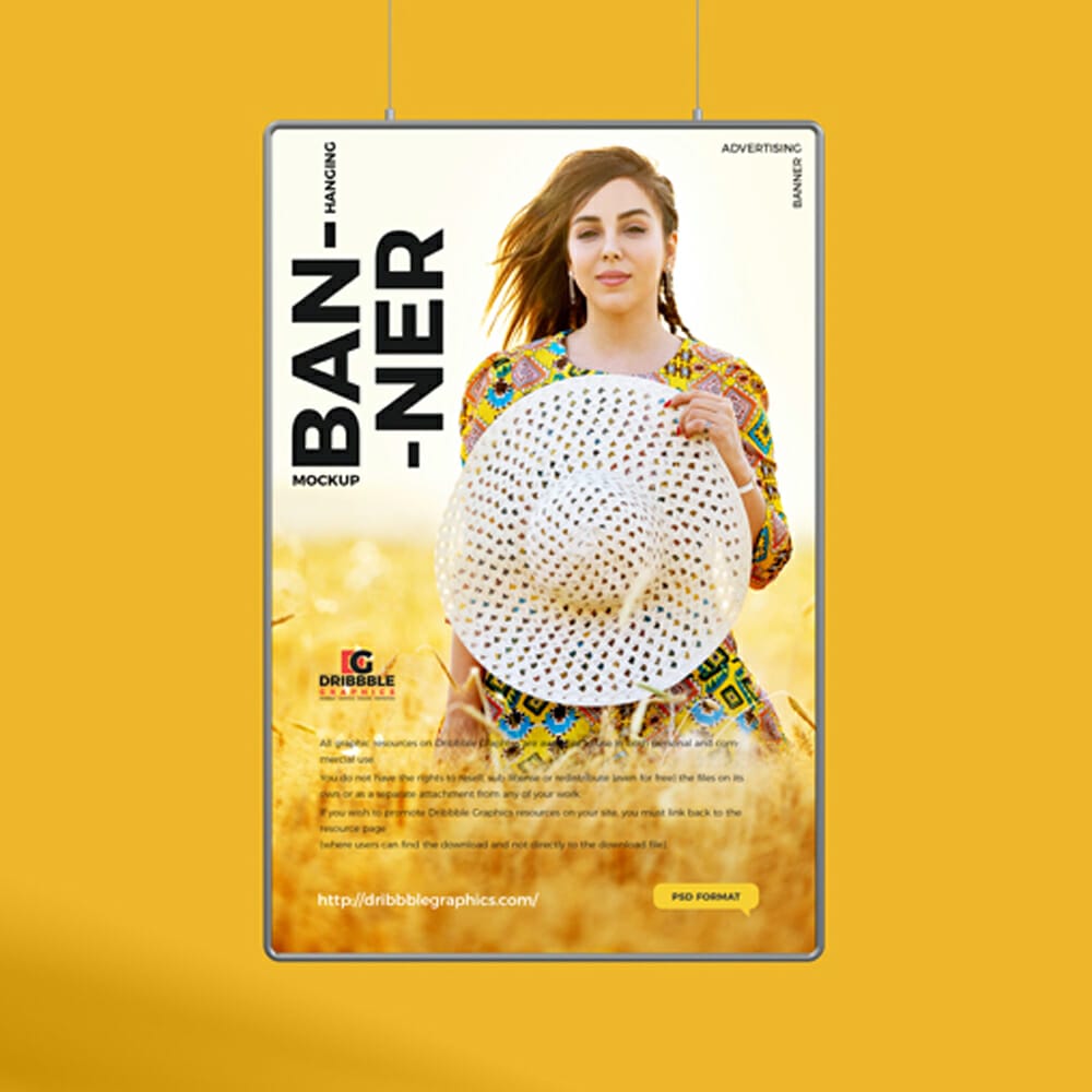Free Advertising Hanging Banner Mockup 1 Free Advertising Hanging Banner Mockup