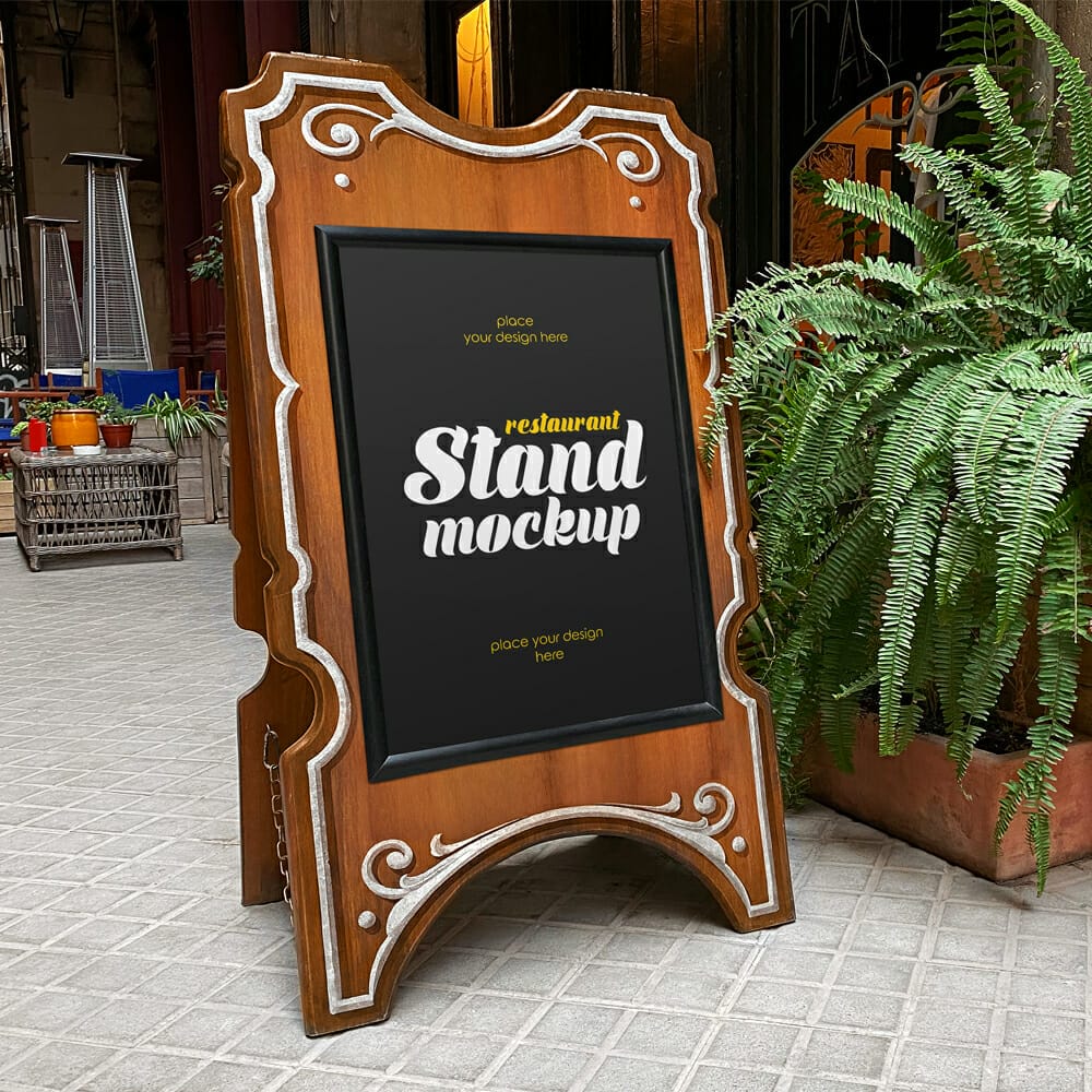 Free Restaurant Stand Mockup 1 Free Restaurant Stand Mockup