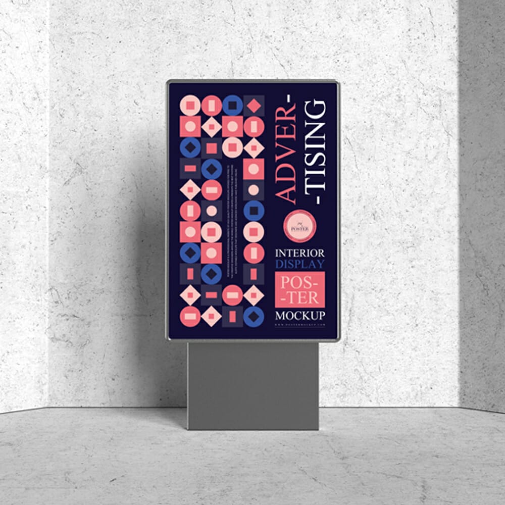 Advertising Interior Display Poster Mockup 1 Advertising Interior Display Poster Mockup