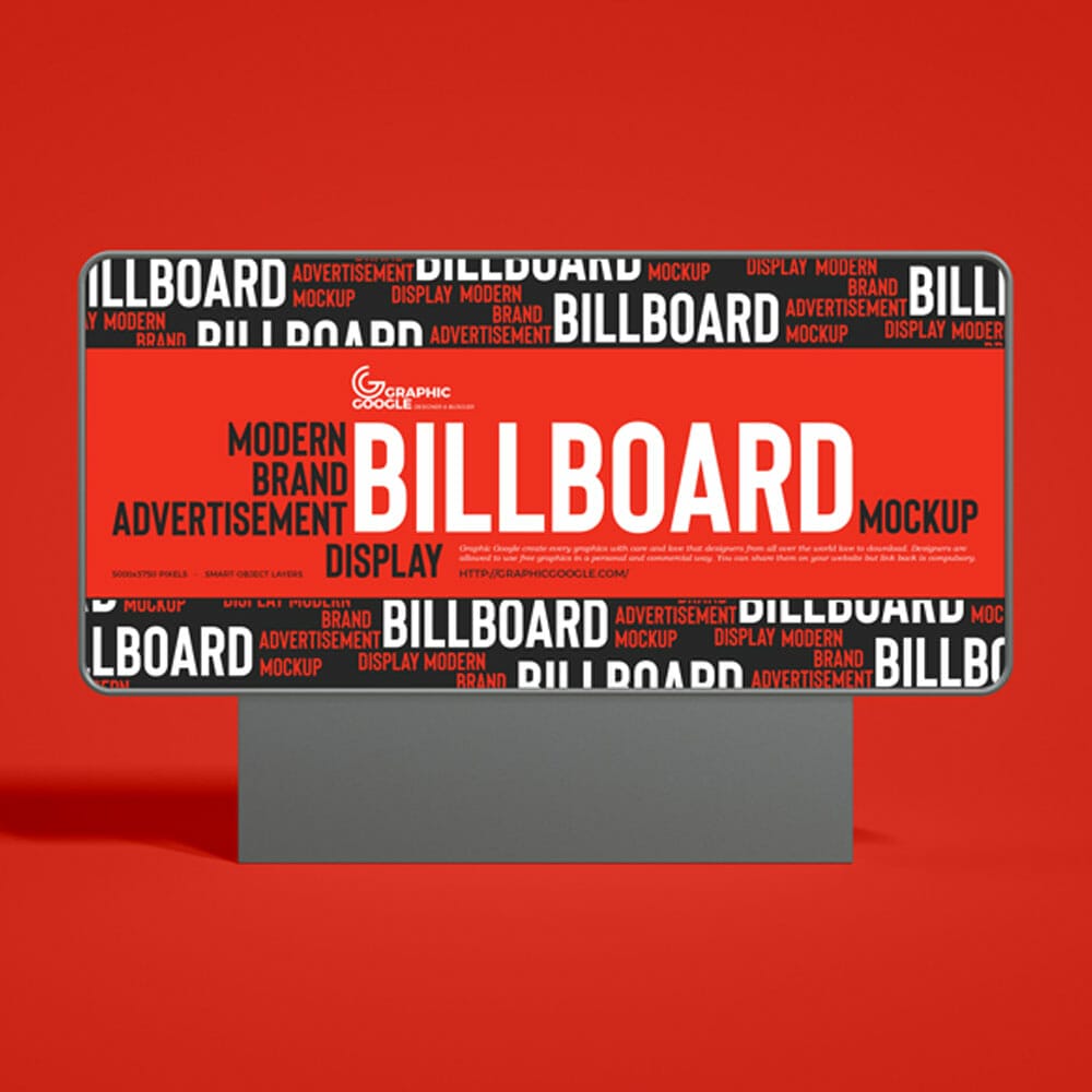 Free Modern Brand Advertisement Display Billboard Mockup 1 Free Modern Brand Advertisement Display Billboard Mockup