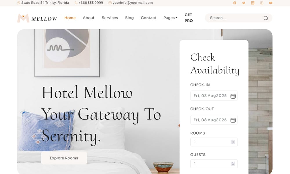 10+ Best Free Booking Website Templates 2025 23 Mellow