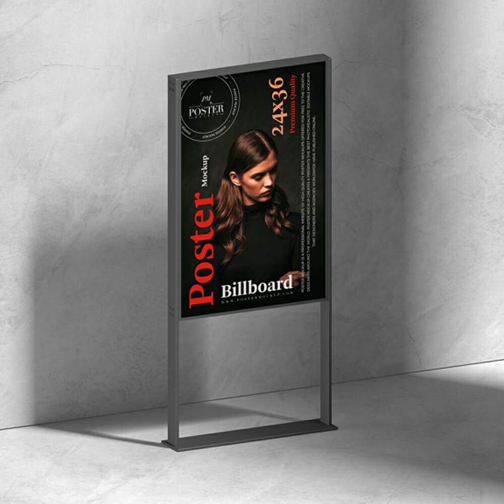 Outdoor Advertising Billboard 24×36 Poster Mockup 1 Outdoor Advertising Billboard 24×36 Poster Mockup