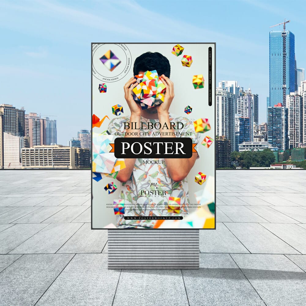 Outdoor City Advertisement Billboard Poster Mockup 1 Outdoor City Advertisement Billboard Poster Mockup
