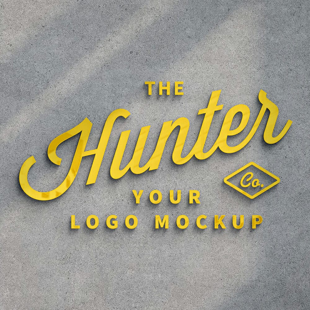 Yellow Glowing Sign Mockup 1 Yellow Glowing Sign Mockup