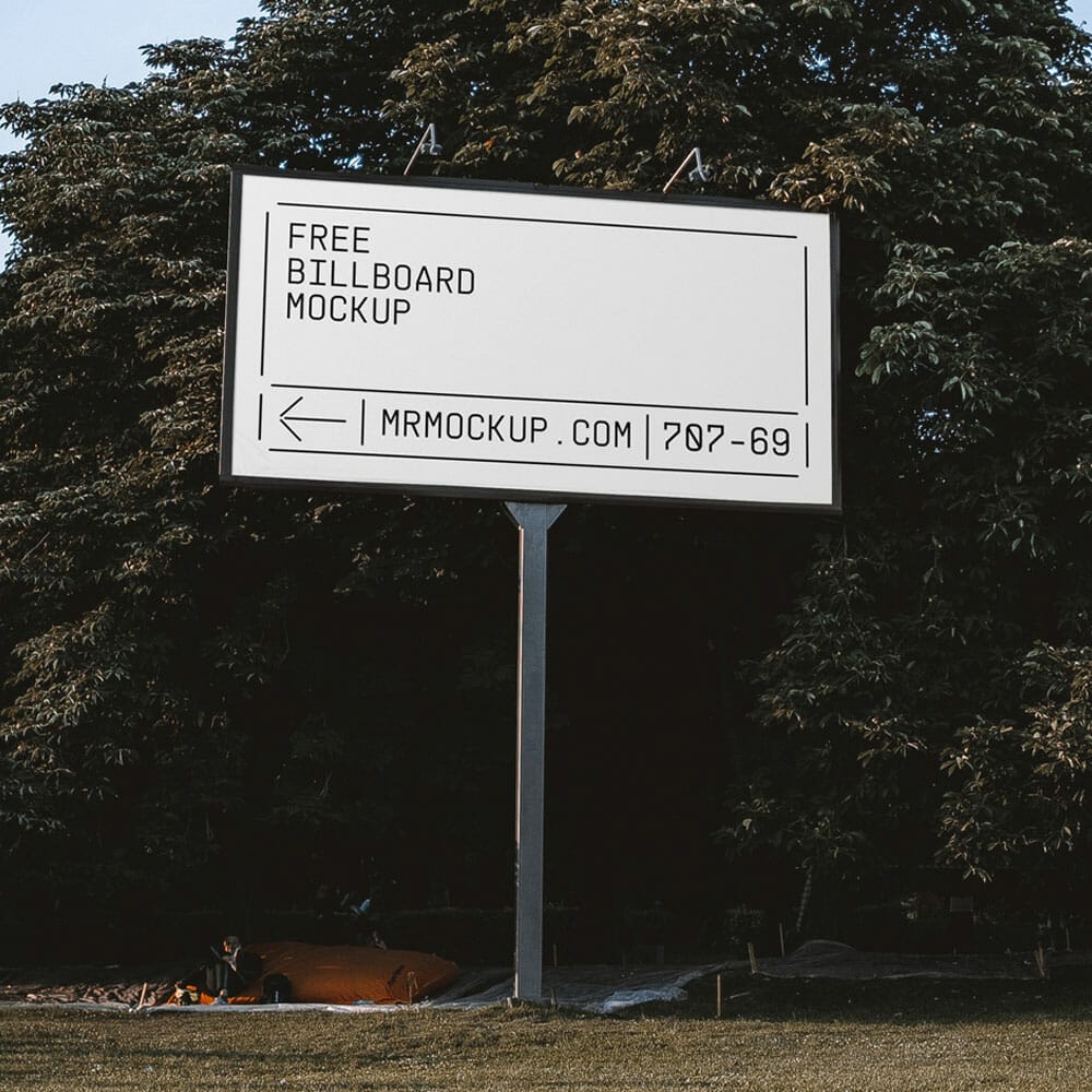 Billboard In Park Mockup 1 Billboard In Park Mockup