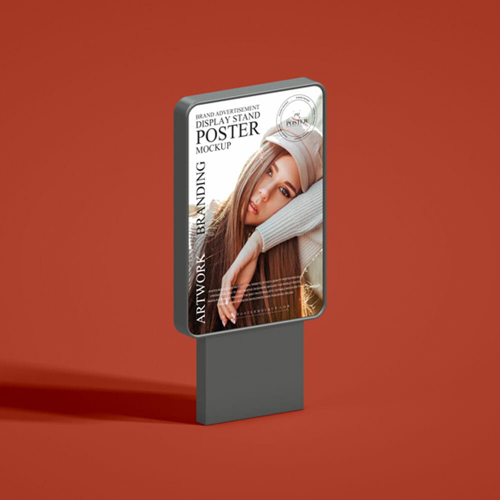 Brand Advertisement Display Stand Poster Mockup 1 Brand Advertisement Display Stand Poster Mockup