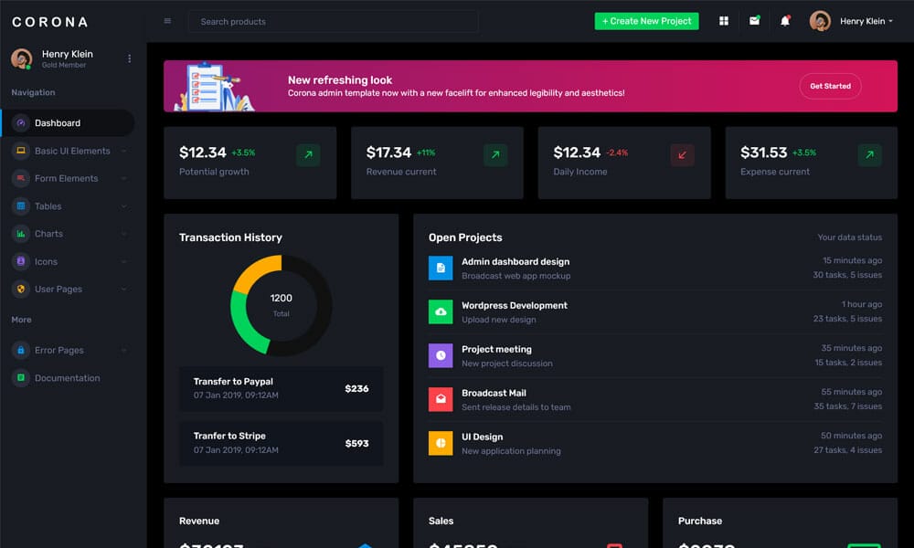 Corona React Free Admin Template