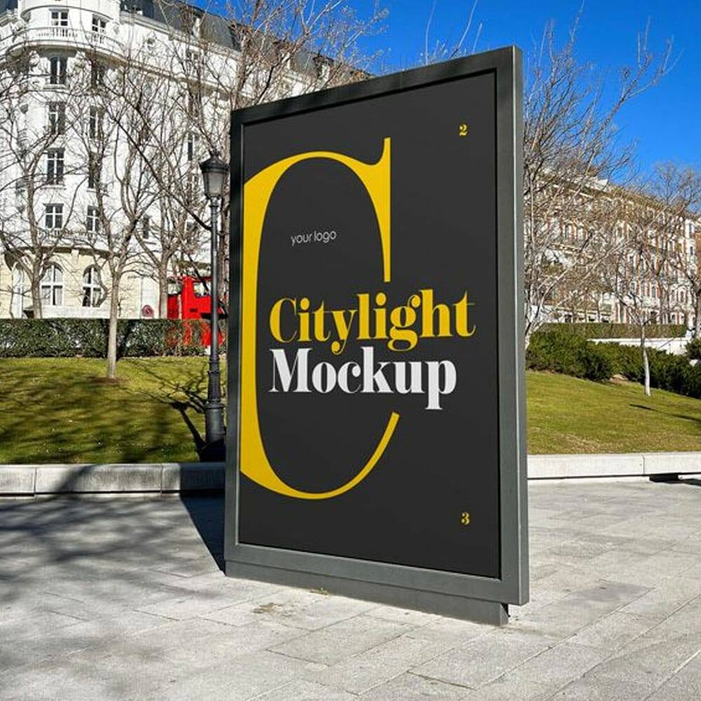 Free City Light Outdoor Advertisement Mockup 1 Free City Light Outdoor Advertisement Mockup