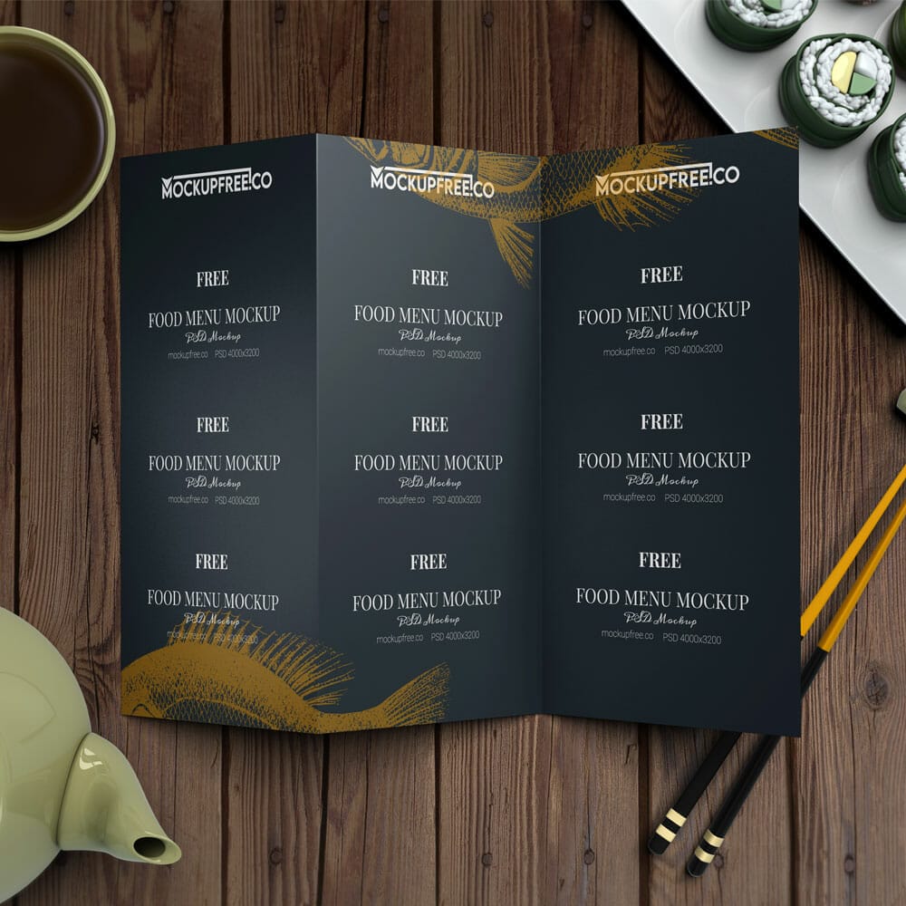 Free Food Menu Mockup 1 Free Food Menu Mockup