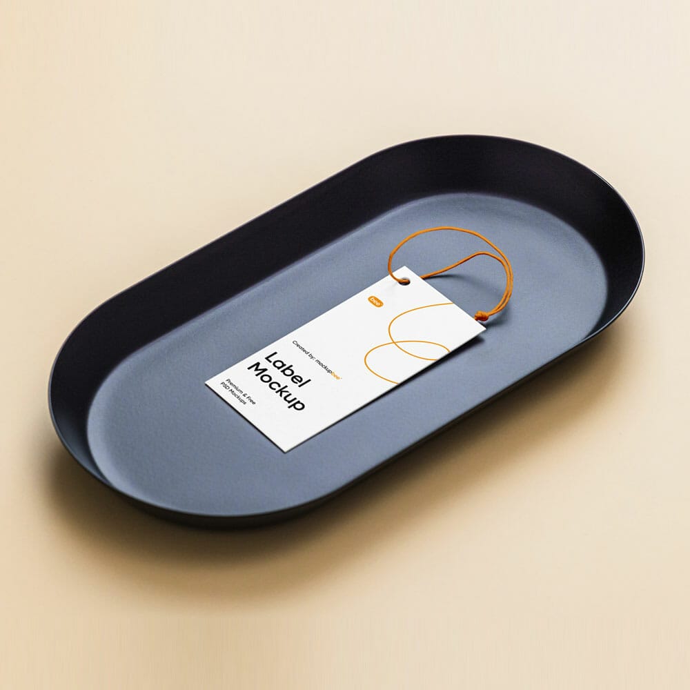 Free Label On Plate Mockup 1 Free Label On Plate Mockup
