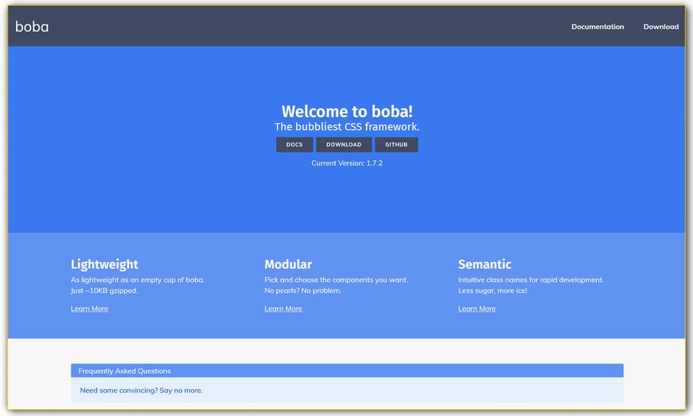Boba CSS Framework