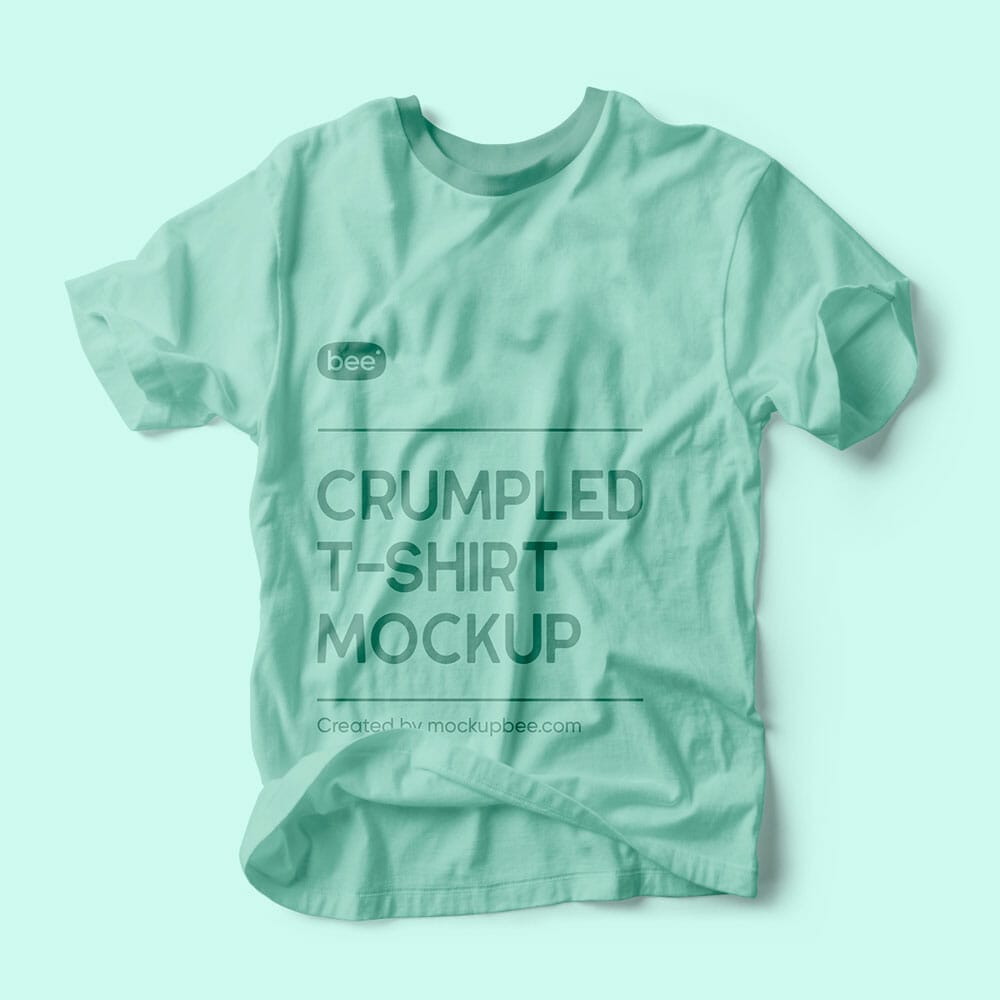 Free Crumpled T-Shirt Mockup 1 Free Crumpled T-Shirt Mockup