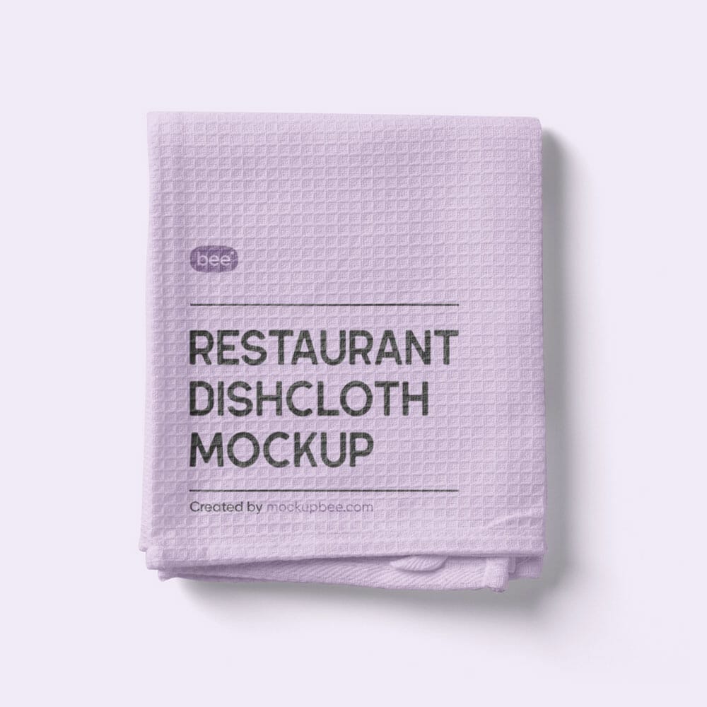 Free Restaurant Dishcloth Mockup 1 Free Restaurant Dishcloth Mockup