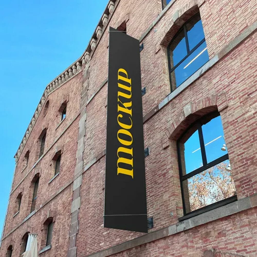 Free Restaurant Hanging Banner Mockup 1 Free Restaurant Hanging Banner Mockup