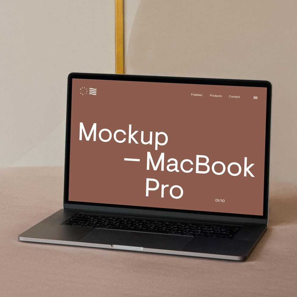 MacBook Pro On A Sofa Mockup 1 MacBook Pro On A Sofa Mockup