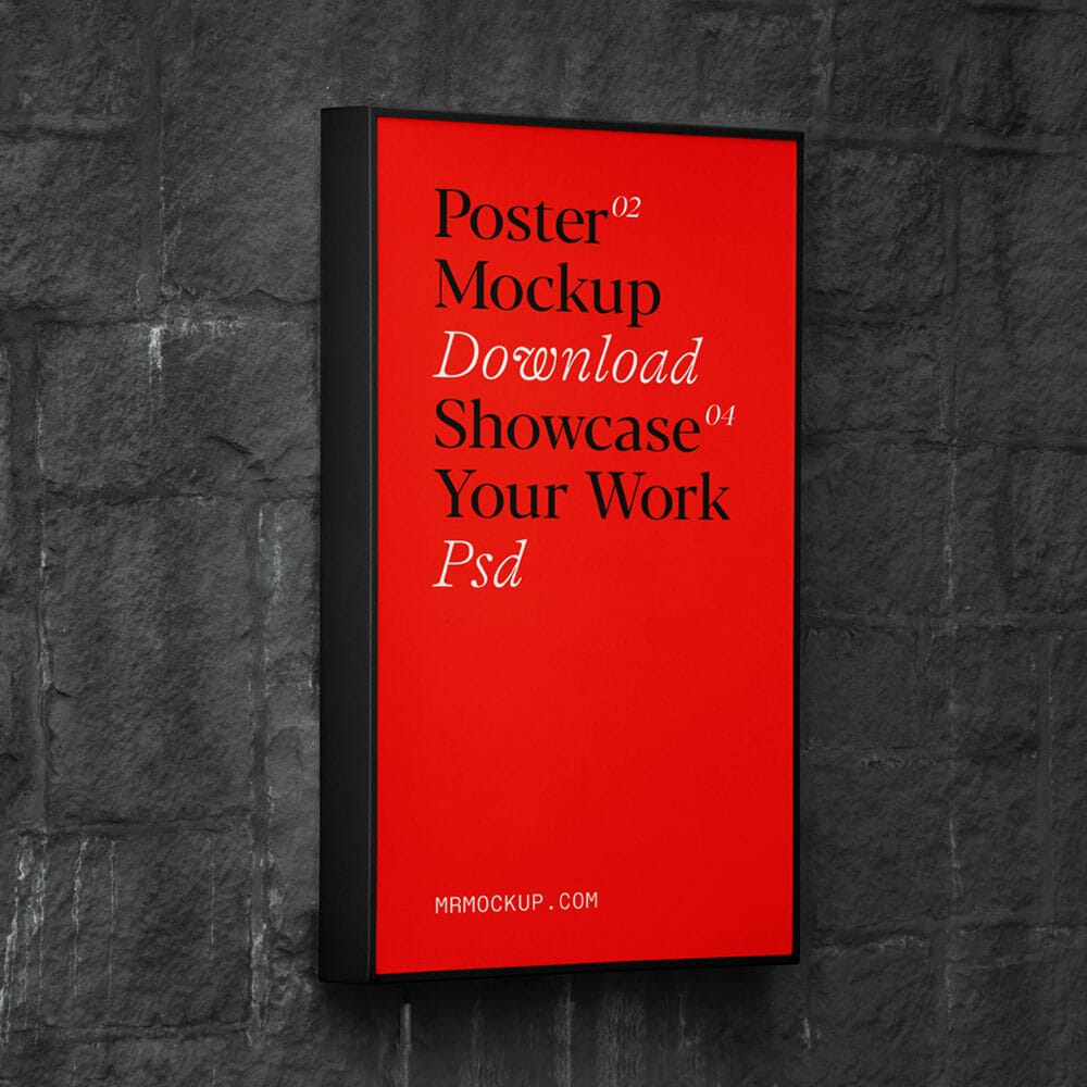 Poster On Brick Wall Mockup 1 Poster On Brick Wall Mockup