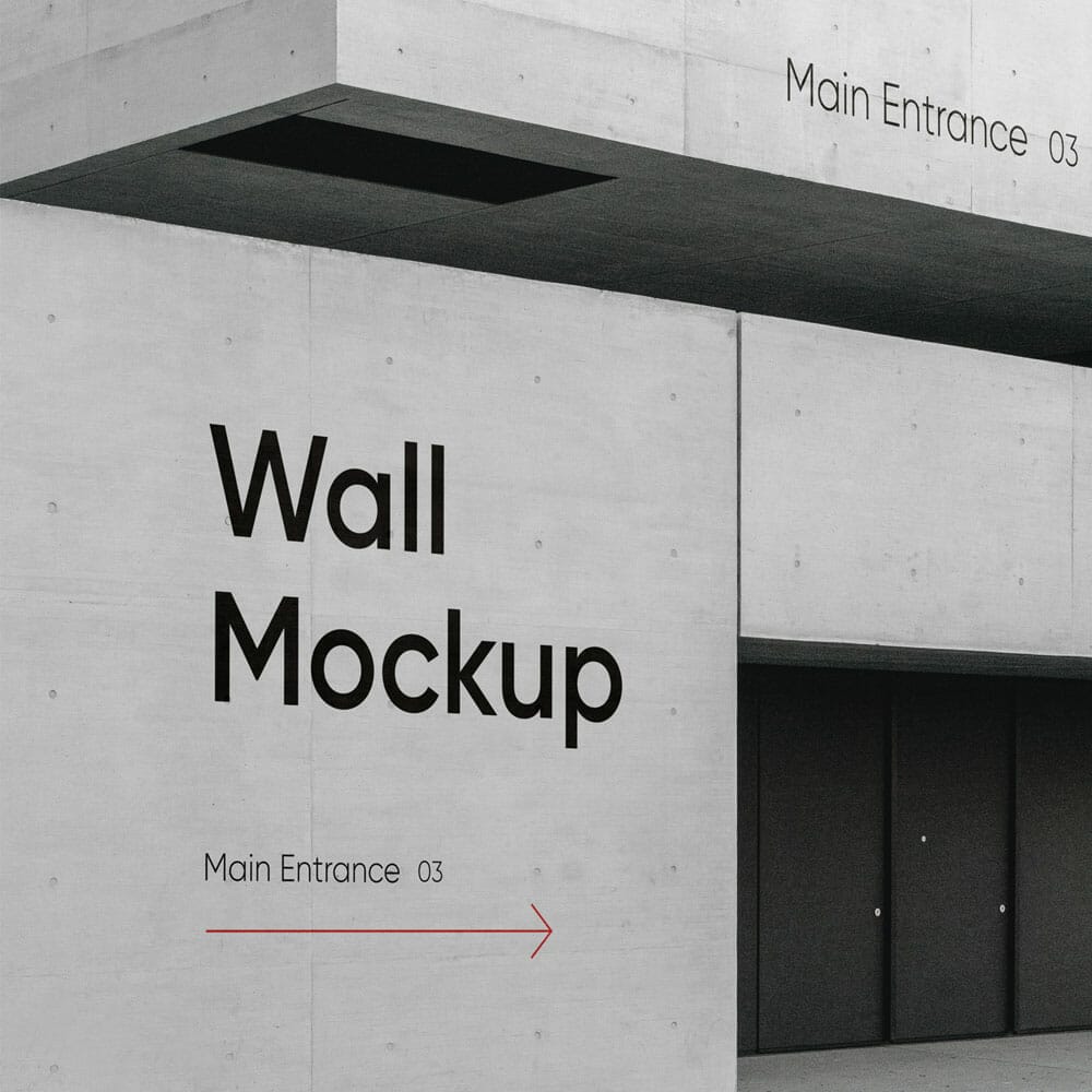 Wayfinding On Wall PSD Mockup 1 Wayfinding On Wall PSD Mockup