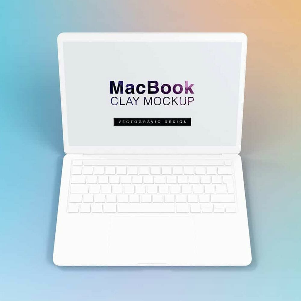 Center Top View Laptop Macbook Clay Free Mockups 1 Center Top View Laptop Macbook Clay Free Mockups