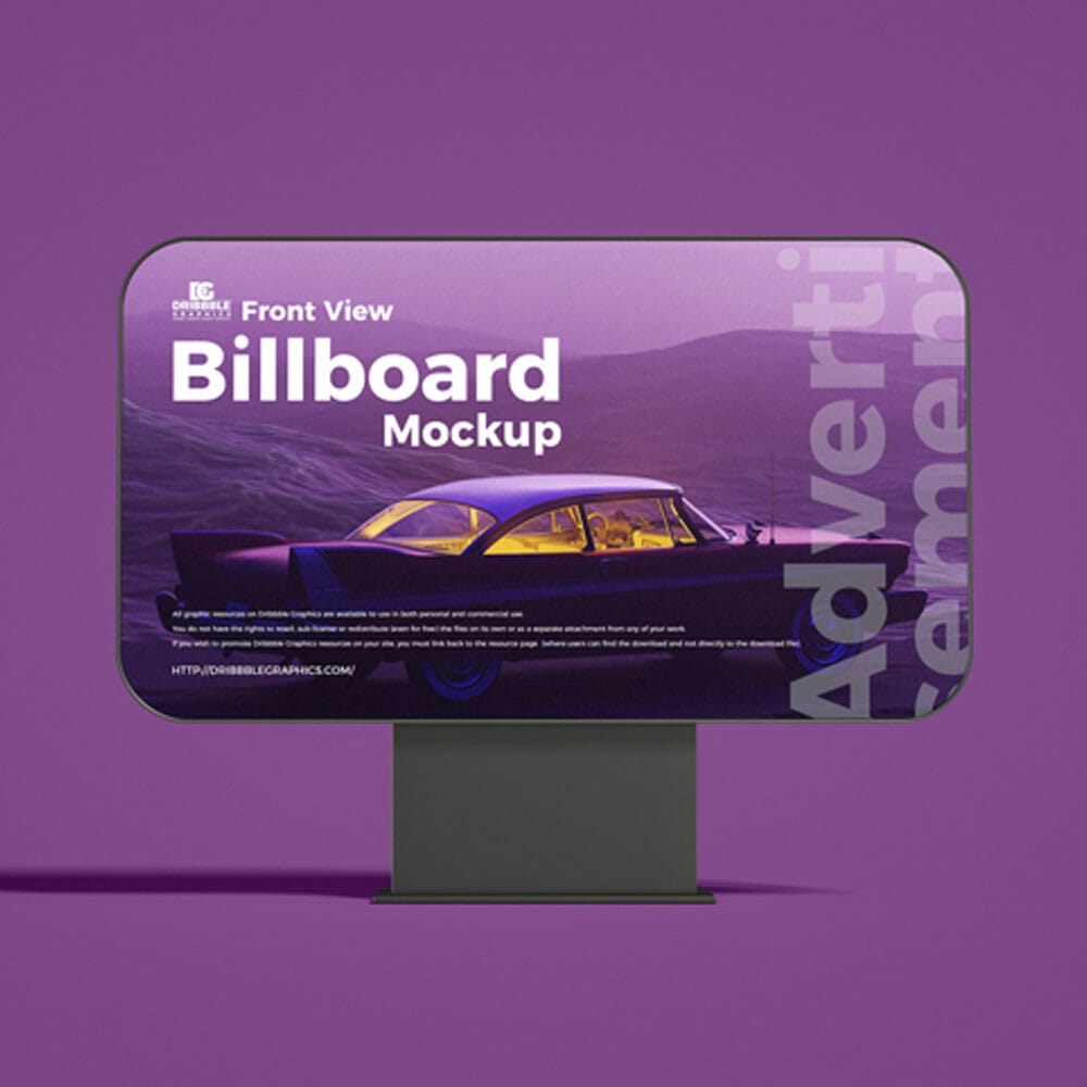 Free Brand Advertisement Front View Billboard Mockup 1 Free Brand Advertisement Front View Billboard Mockup