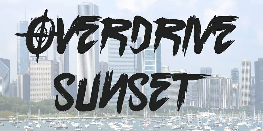 Discover the Scariest Fonts for Impactful Design and Branding 22 Overdrive Sunset Brush Font